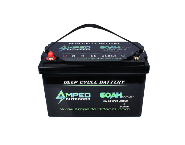 Amped Outdoors 36V 60Ah Trolling Motor Lithium Battery (LiFePO4) - Bluetooth - IP67 Waterproof