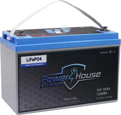 Power House Lithium 16V 80AH Deep Cycle Battery (4 TO 5 Devices)