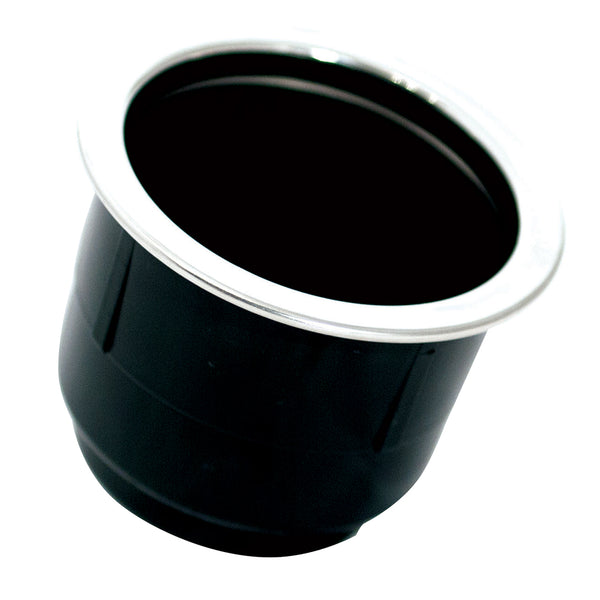Tigress Black Plastic Cup Holder Insert w/SS Ring On Top [PCHE-BP]