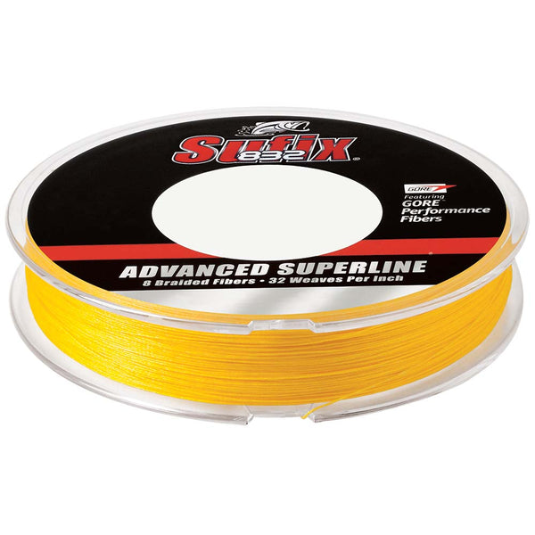 Sufix 832 Advanced Superline Braid - 10lb - Hi-Vis Yellow - 300 yds [660-110Y]